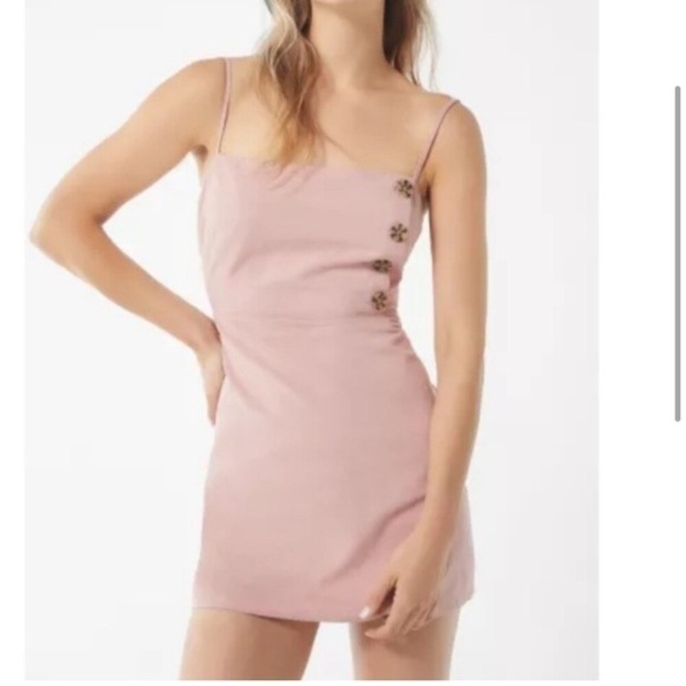 Urban Outfitters pink‎ mini dress with buttons